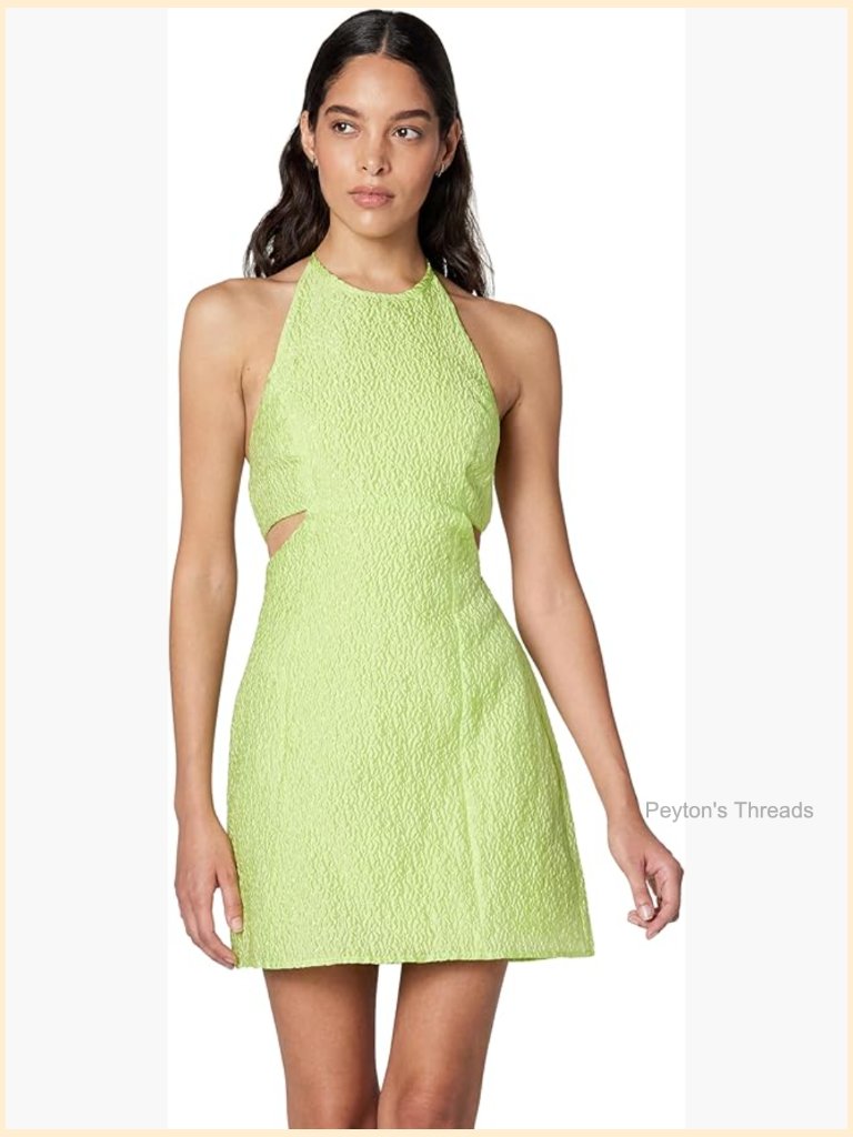 Bodycon Halter Neck Mini Dress With Floral Pattern